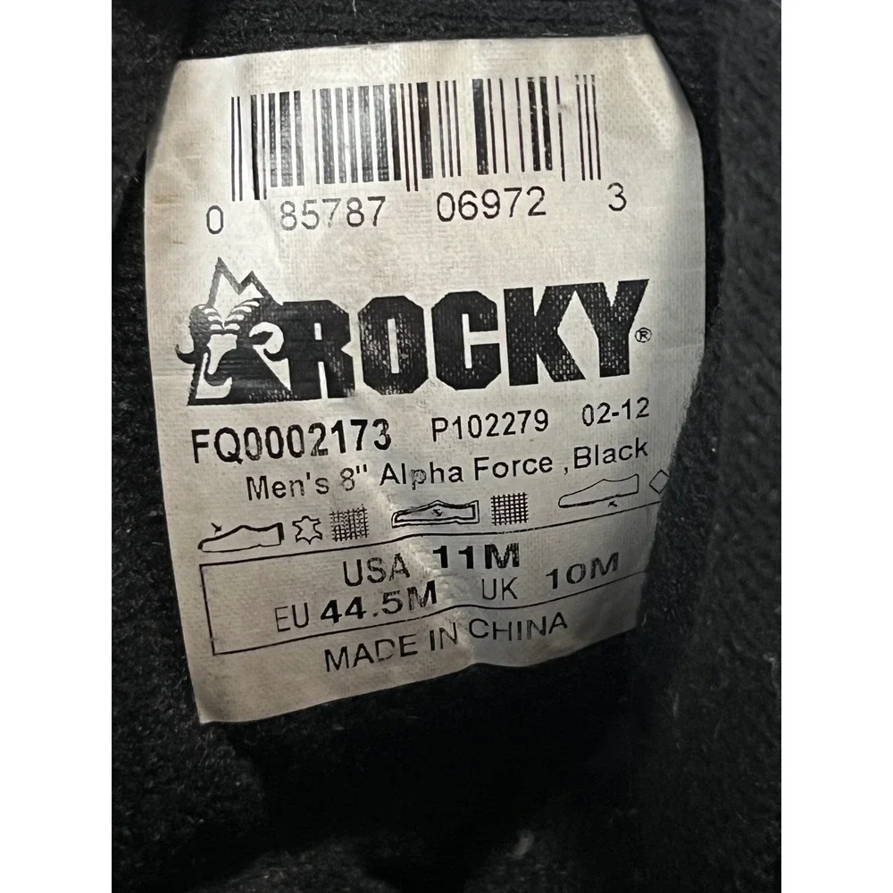 Rocky Alpha Force 8 Shoes Men's 11M Black Waterproof Tactical Duty Boots